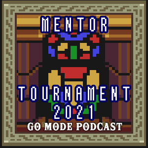 Go Mode Podcast Mentor Tournament 2021 logo with stained glass from ALTTP